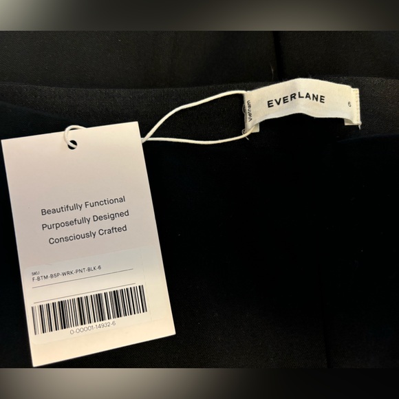 NWT Everlane The Bi-stretch Work Pant. Black. Size 6 - Picture 2 of 4